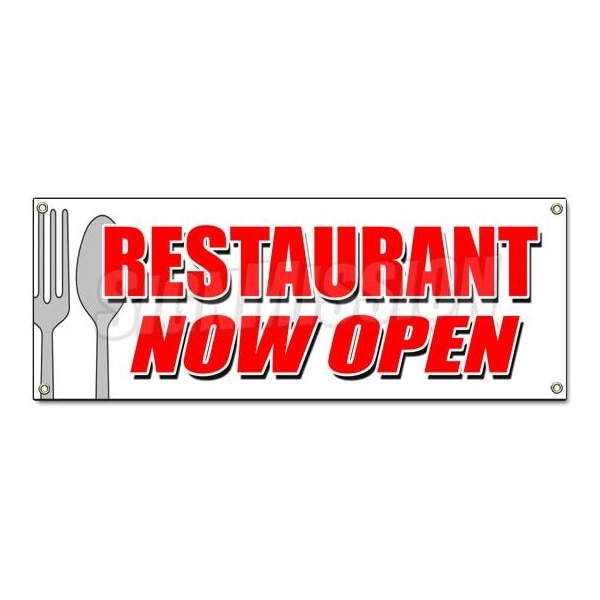 RESTAURANT NOW OPEN BANNER SIGN grand opening new management happy hour